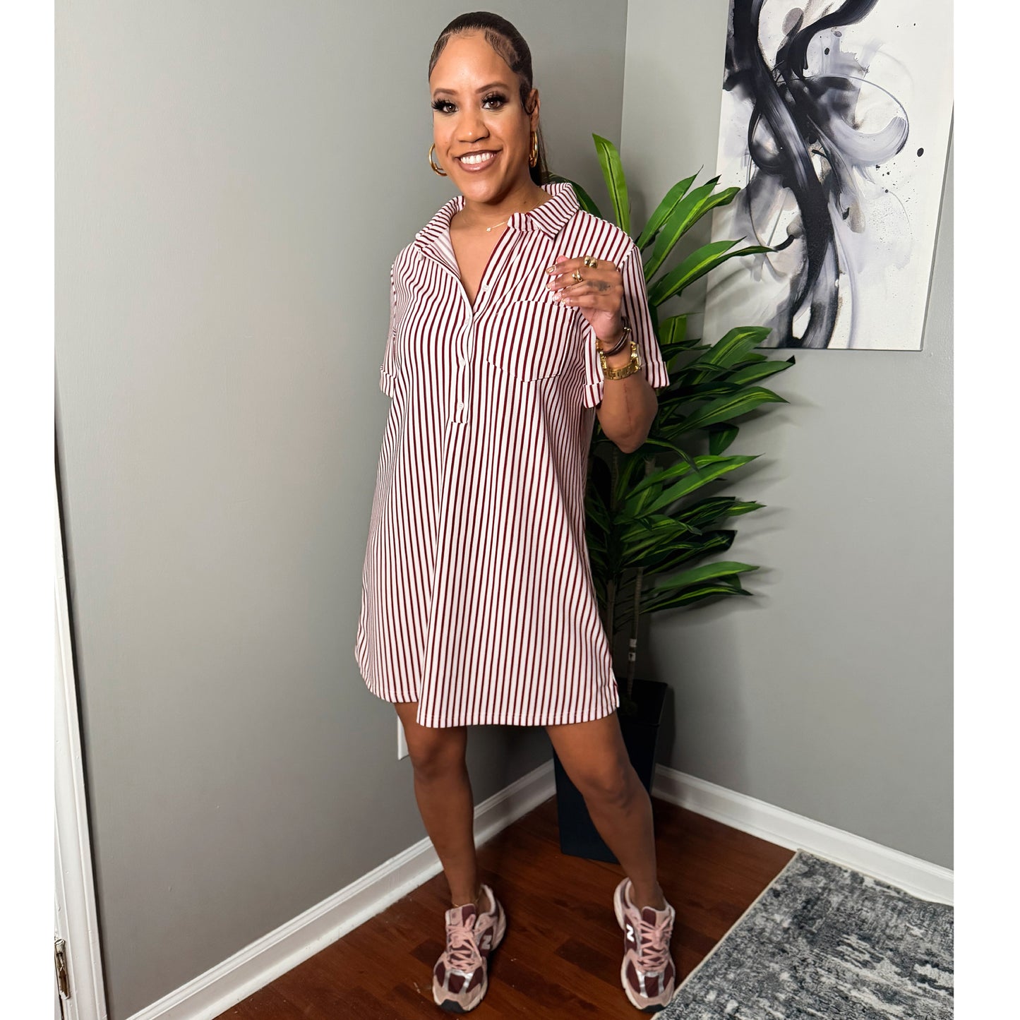 Stripe Life (burgundy)